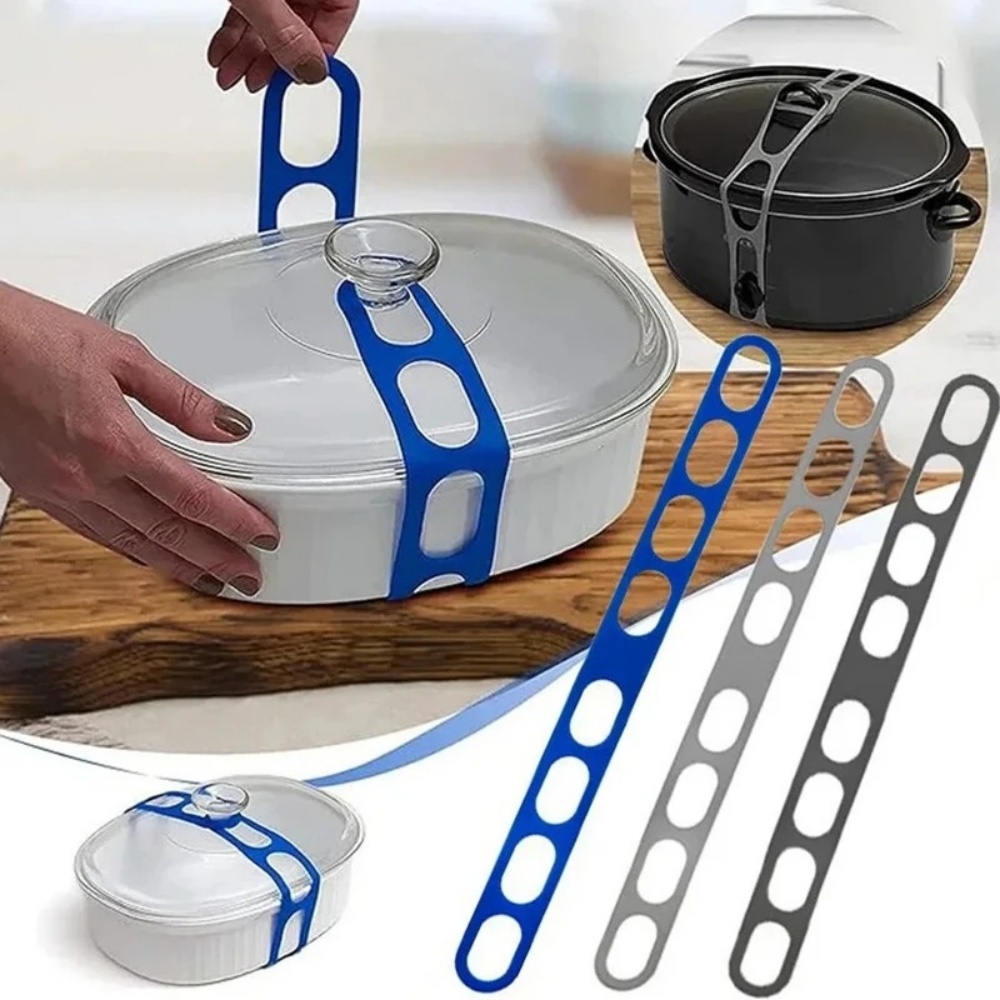 Camping Cooking Utilities - Herbruikbare siliconen elastische potdekselhouderband Universele potdekselbevestigingsband