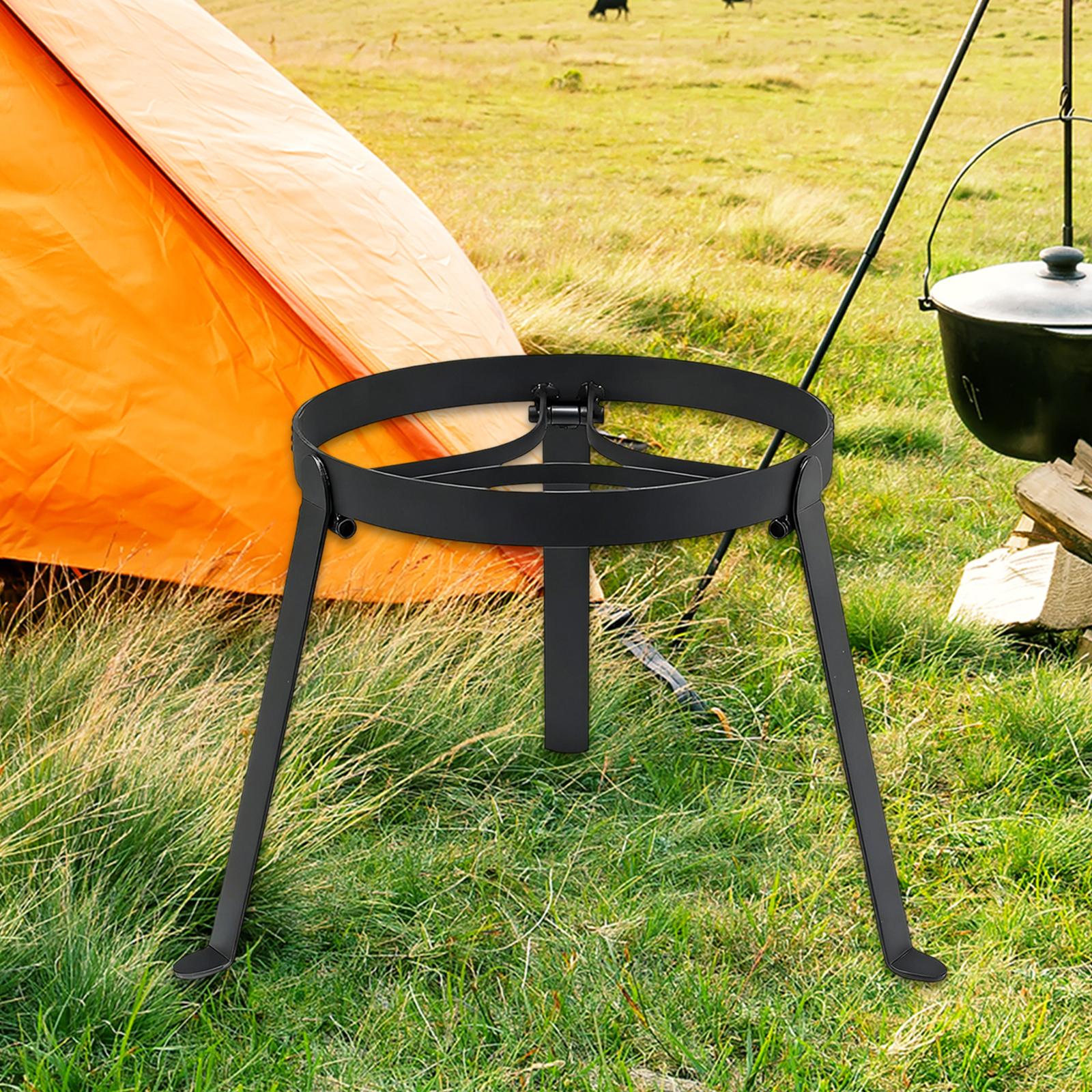 Camping Outdoor Cooking Set - Vouwbare kookkampvuur-tripod van ijzer, draagbare grillstandaard,