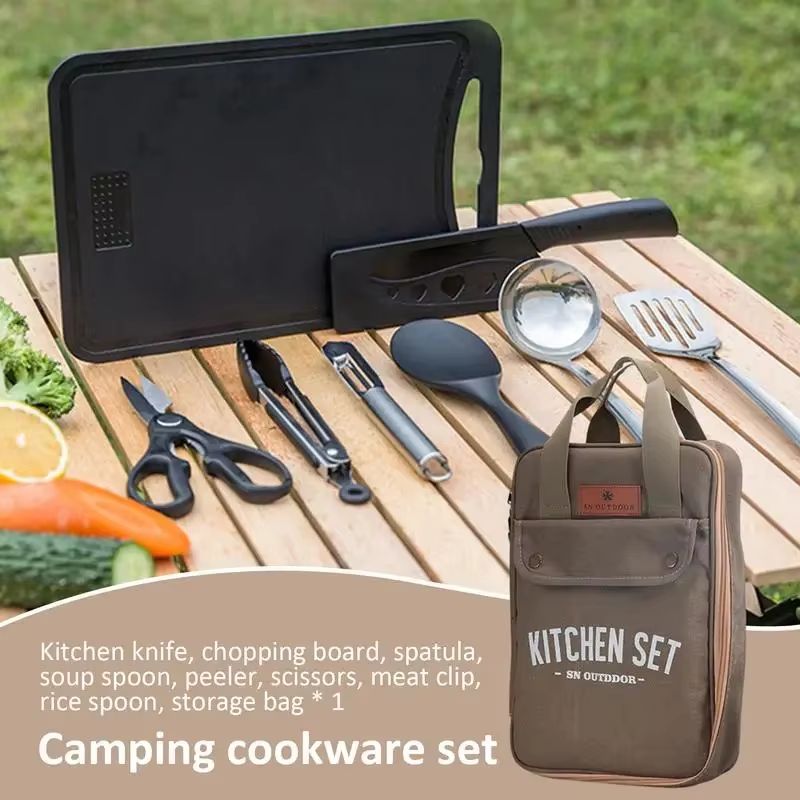 8-delige campingkeukenset met  - Camping Cooking Full Set recensie en prijs