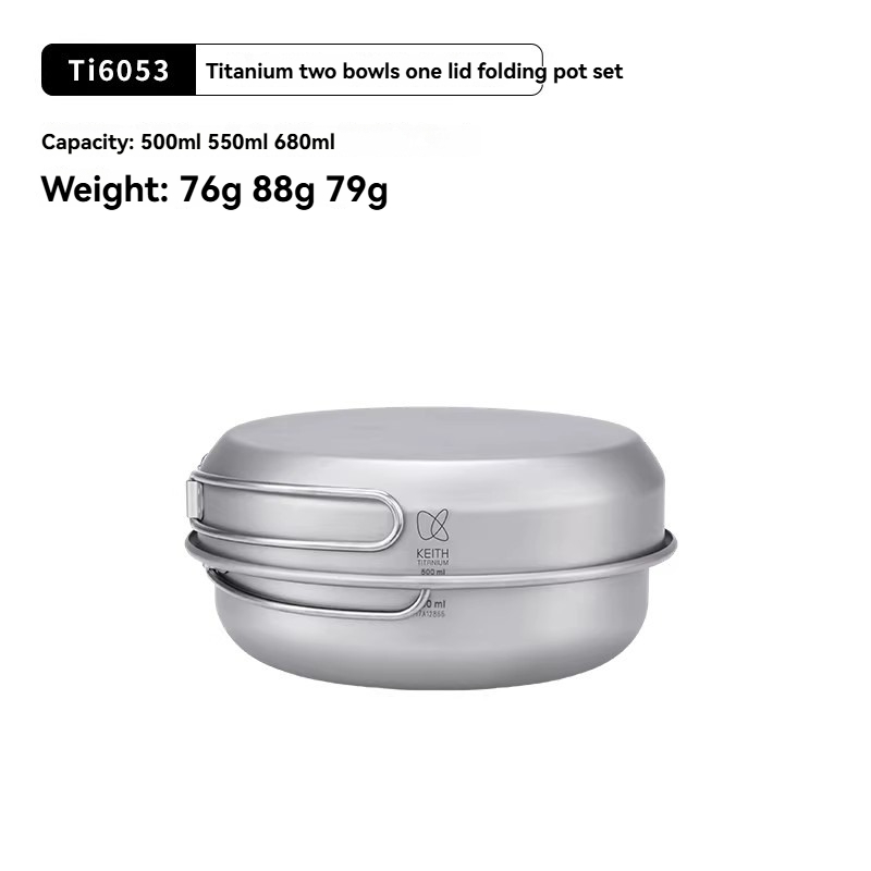 Keith 3-delige titanium kookpa - Camping Outdoor Cooking Set recensie en prijs