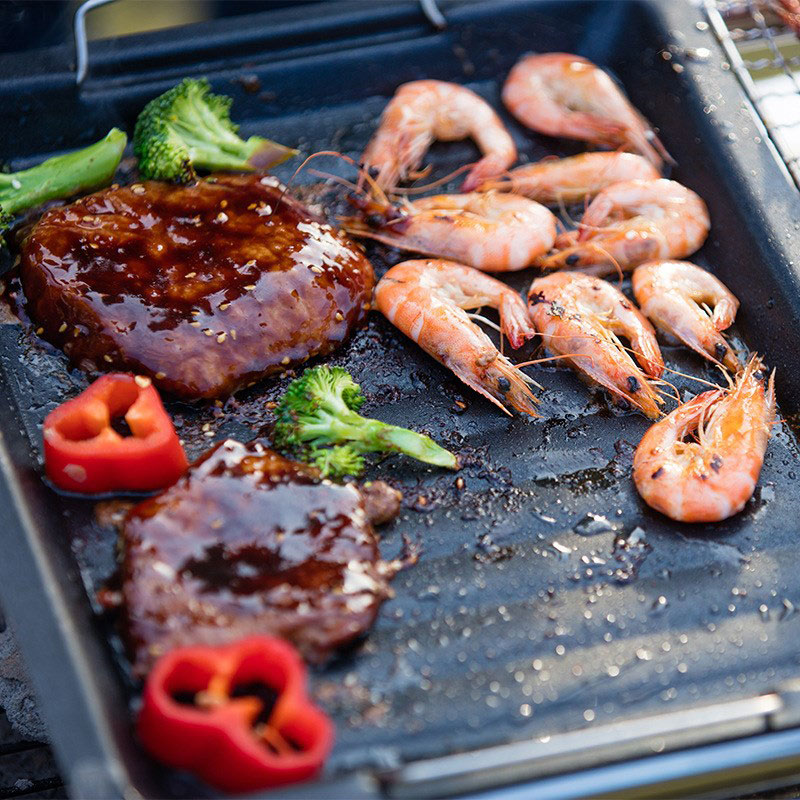 Buiten dikke vierkante grillpa - Camping Cooking Sets recensie en prijs