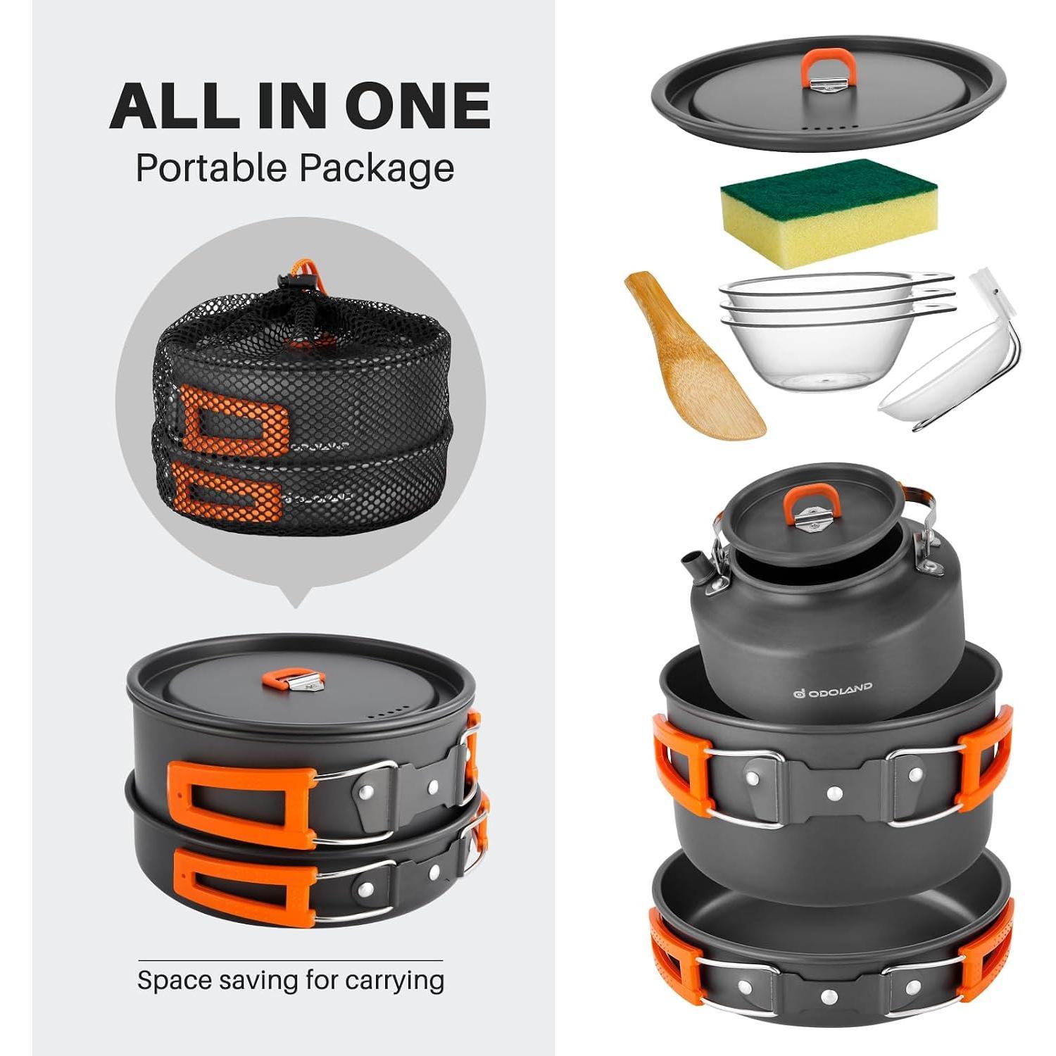 Odoland 10-delige campingkooks - Camping Cooking Bundle recensie en prijs