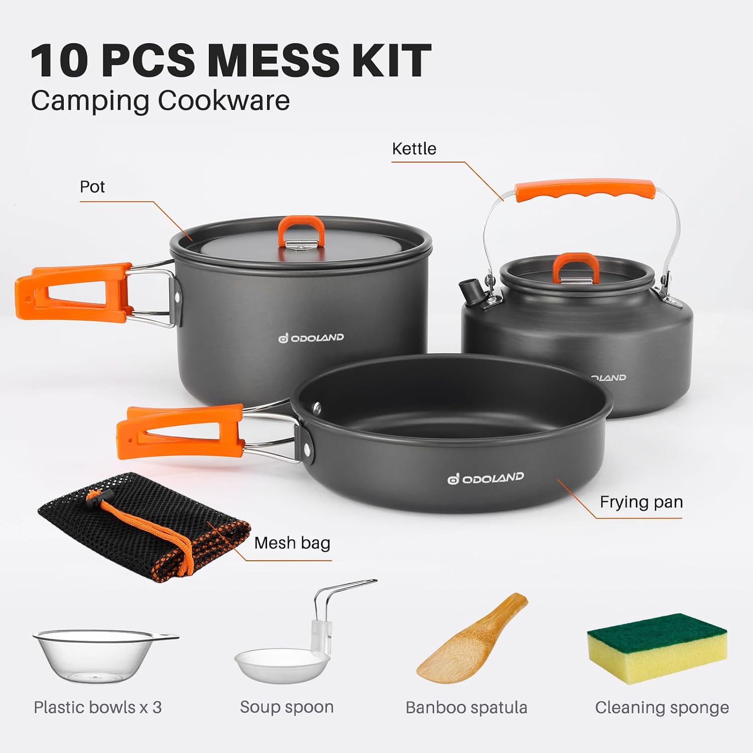 Odoland 10-delige campingkooks - Camping Cooking Bundle recensie en prijs