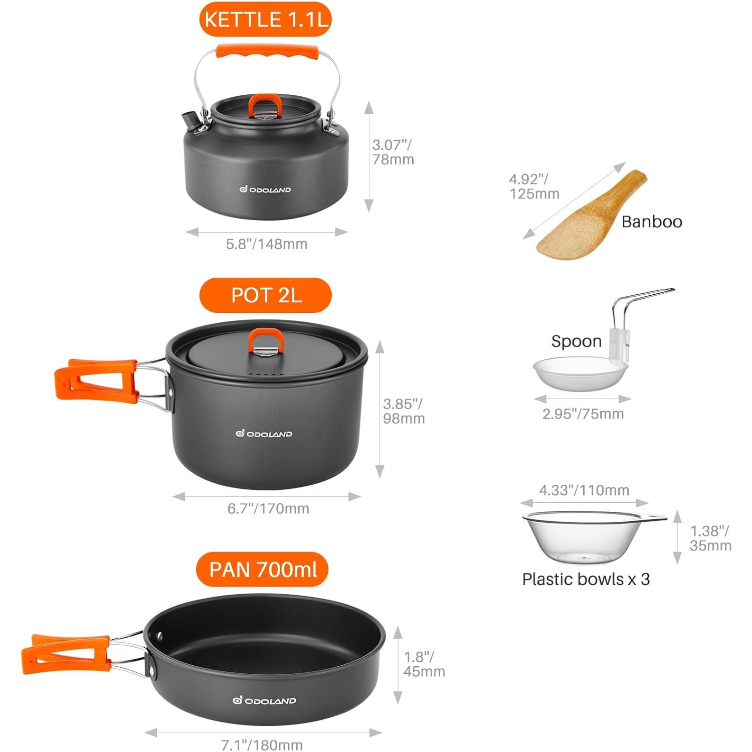 Odoland 10-delige campingkooks - Camping Cooking Bundle recensie en prijs