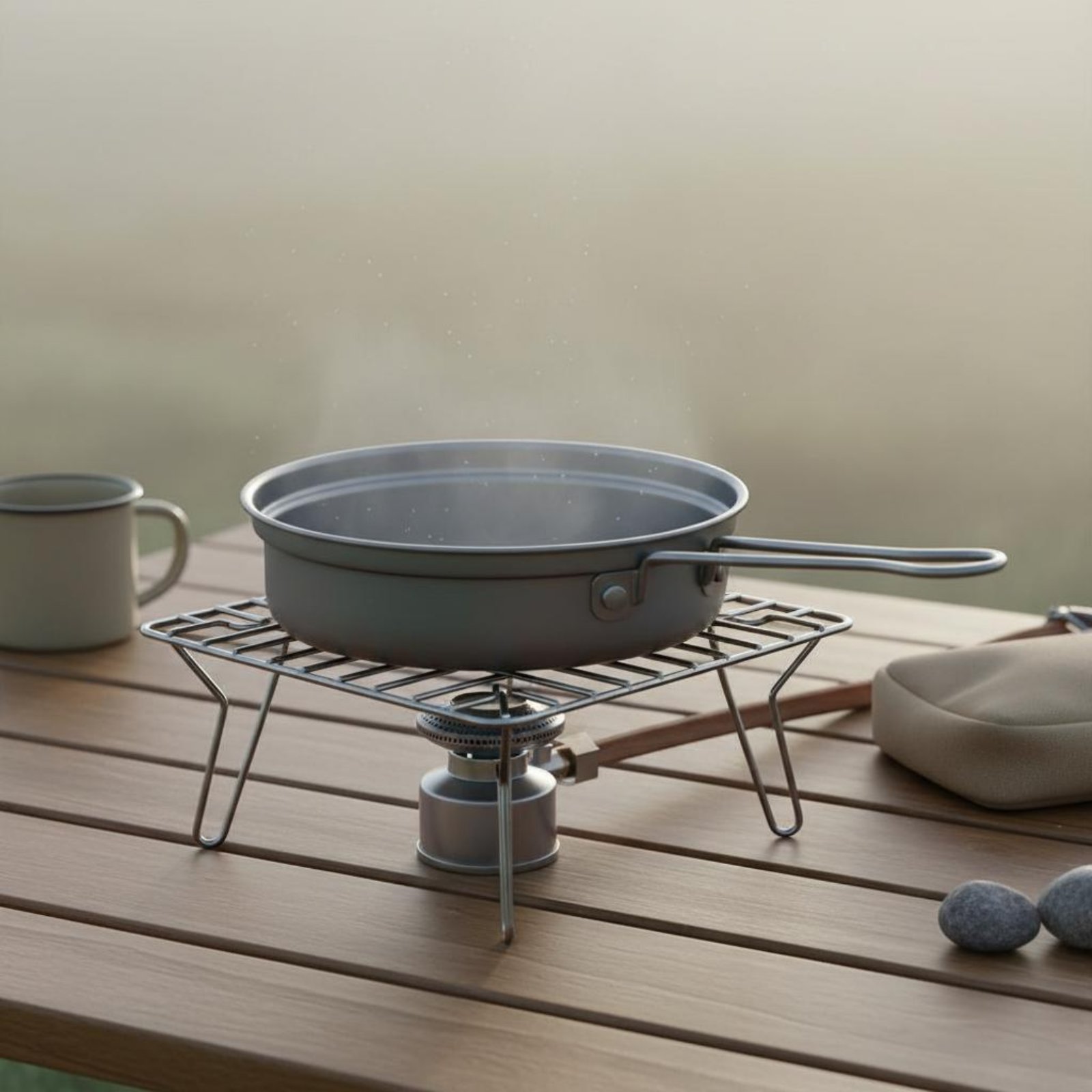 2-delige metalen campingkookse - Camping Cooking Dining Set recensie en prijs